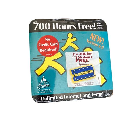 Vintage Rare 2000 AOL. Iconic "Running Man” V6.0 CD-ROM, New in package - Picture 2 of 5